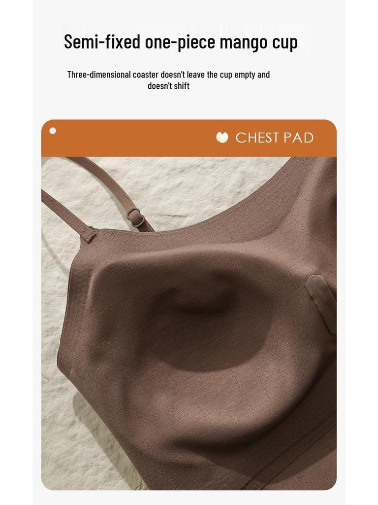 Дихаюча безшовна майка без кісточок з вбудованим бюстгальтером та нагрудними подушечками - Колекція Осінь 2025