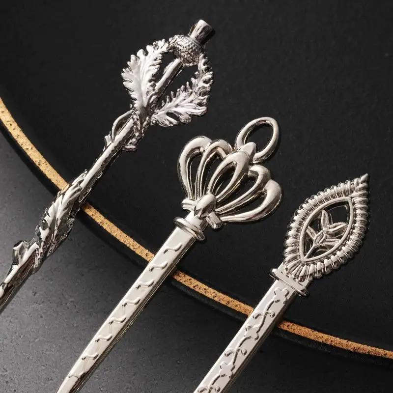 6ks Vintage lžíce Vidlička Royal Style Zlato vyřezávaná káva Čajová lžička Svačiny Ovoce Prikkers Dezertní vidlička Sada příborů Kuchyňské nářadí