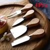Ensemble de 4 couteaux à fromage avec manche en bois Outils à fromage de haute qualité Couteau à découper le fromage Trancheur