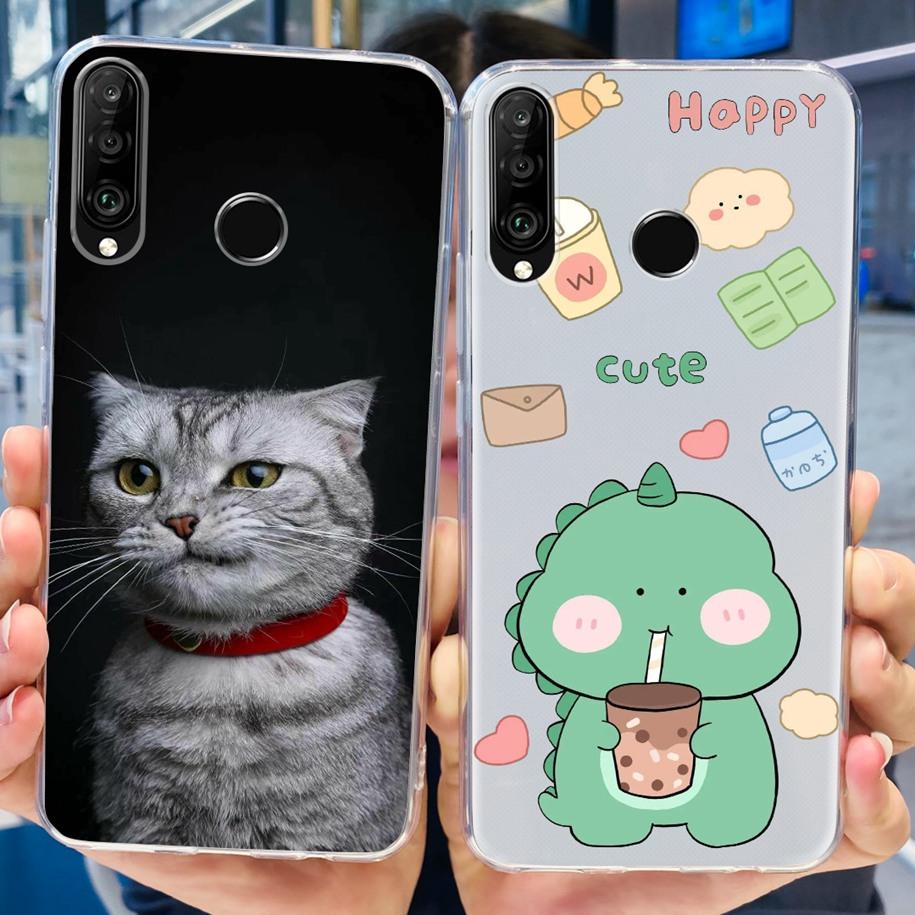 For Huawei P30 Lite Case 2020 Fashion Flower Bumper Soft Silicone Clear Cover For Huawei P30 Lite Pro Fundas P 30 P30Lite Hoesje
