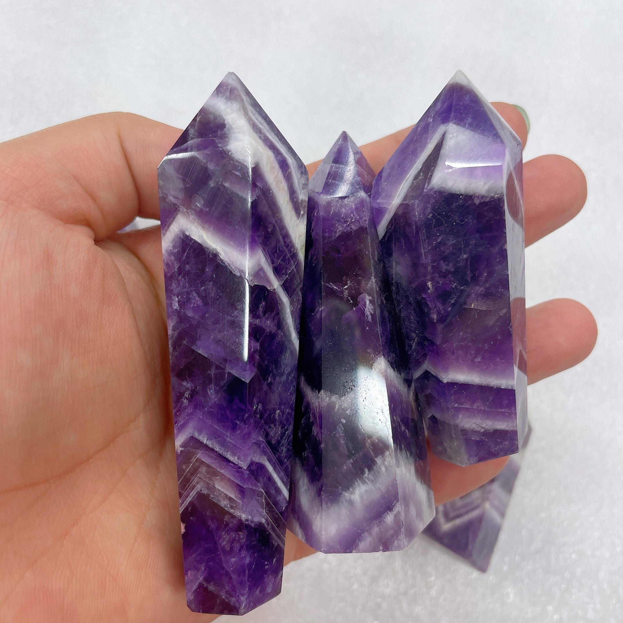 Polished Natural Crystal Point Healing Stone Meditation Dream Amethyst Quartz Tower Ornaments for Home Decoration One Size