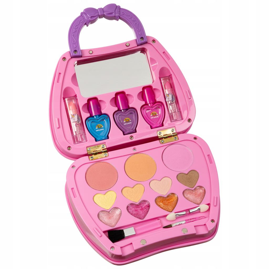 Zestaw Do Makijażu Makeup Paznokci Kosmetyki Cienie Brąz Dla Dzieci Torebka