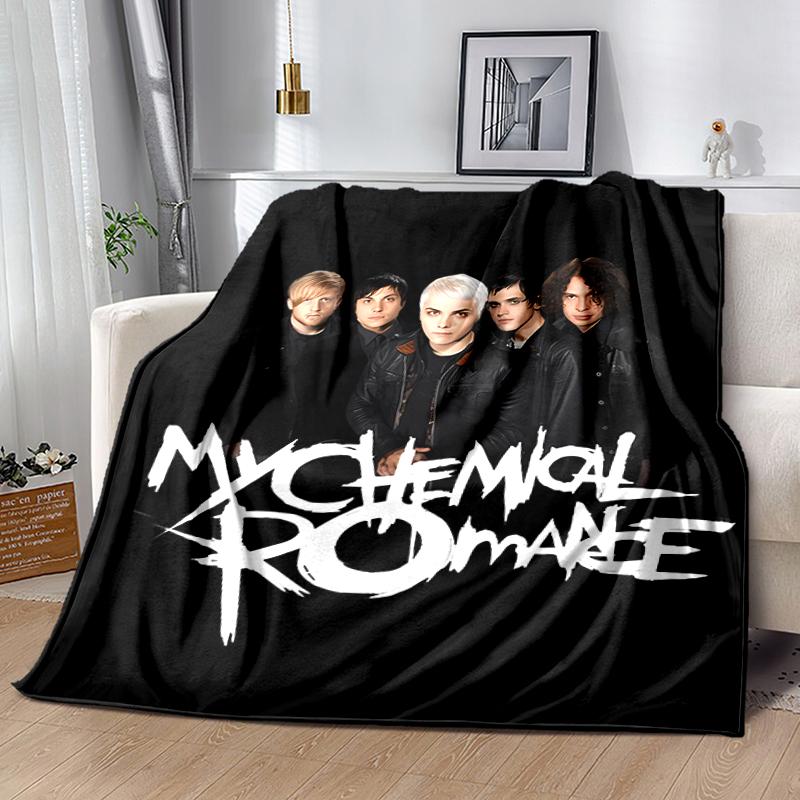 1pc Blanket My Chemical Romance Print Design, Lightweight Blanket for Sofa, Bed- Soft &Warm, Gift for All Seasons like Christmas, Halloween