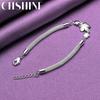 CHSHINE 925 Sterling Silver Snake Chain Flower Bracelet For Women Fashion Charm High Quality Jewelry