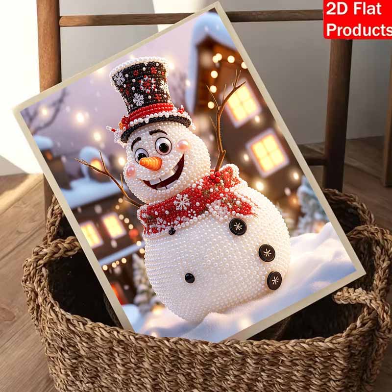 Christmas Pearl Painting Handmade Pearl Kit Snowman Theme Home Decoration Painting