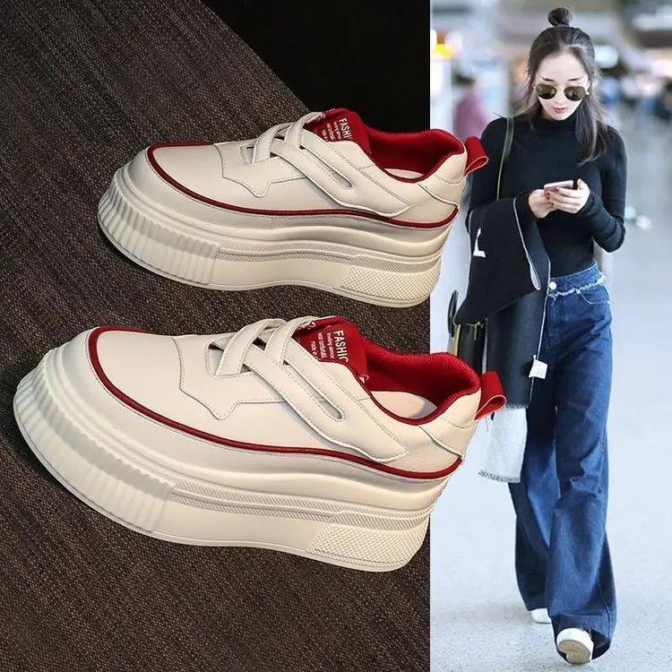 Fashion Spring Autumn Women's Sports Shoes Whit Round Toe Ladies Footwear Athletic Sneakers Designer Luxury Comfortable and Elegant H 39