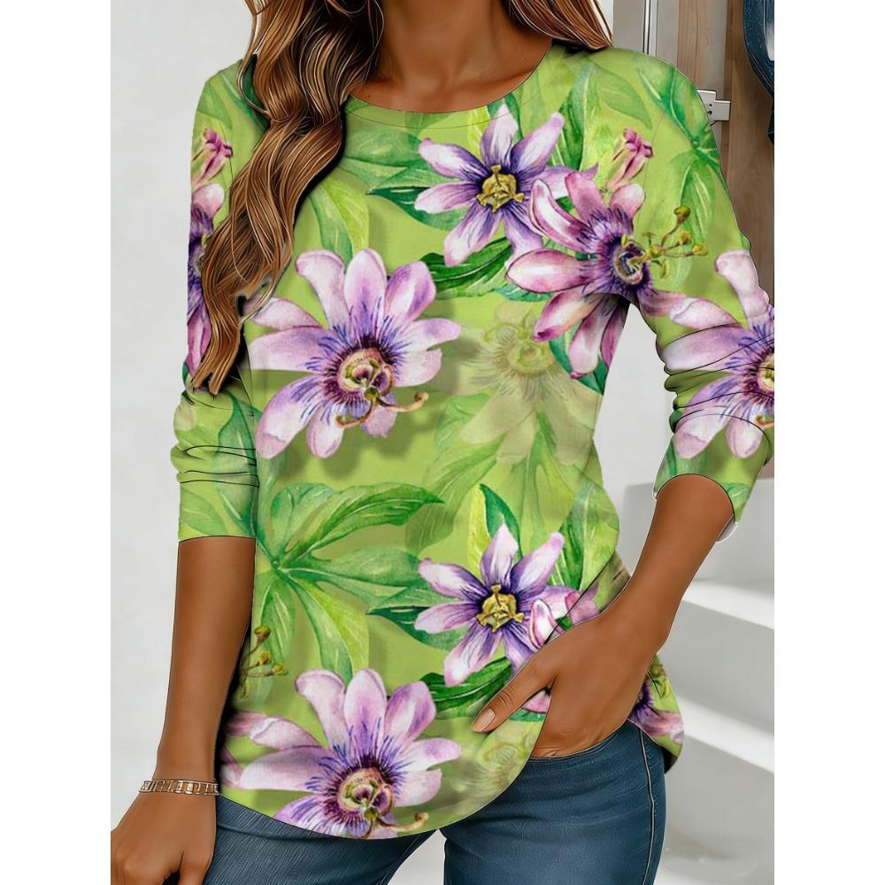 

Long sleeved loose round neck top for casual wear XS