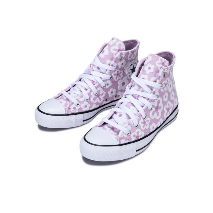 Converse Chuck Taylor All Star Round Toe Comfortable Durable Breathable High Top Canvas Shoes Kids Sneakers Purple A08118C