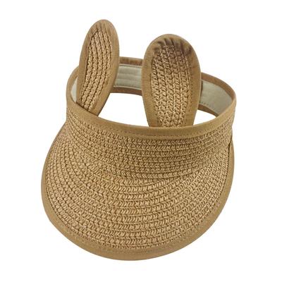 Summer Baby Boy Girl Kids Folding Bunny Straw Visor Cap Sun Hat