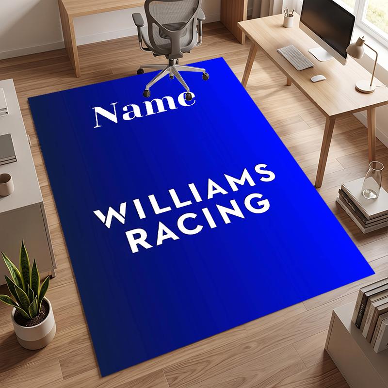 Williams Racing (1) Personalized Name Office Carpet Stylish Decor for Living Room Bedroom Kitchen