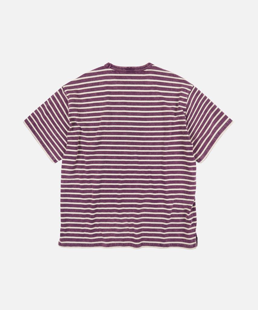 FRIZMWORKS Vintage Faded Stripe Half Tee _ Purple
