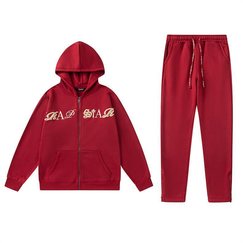 Trapstar Embroidered Hoodie & Sweatpants Set - Unisex Winter Velvet Trend