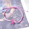Paquete de 24 pulseras trenzadas de cinta ajustables, pulsera cómoda para la causa de concienciación sobre el cáncer de mama