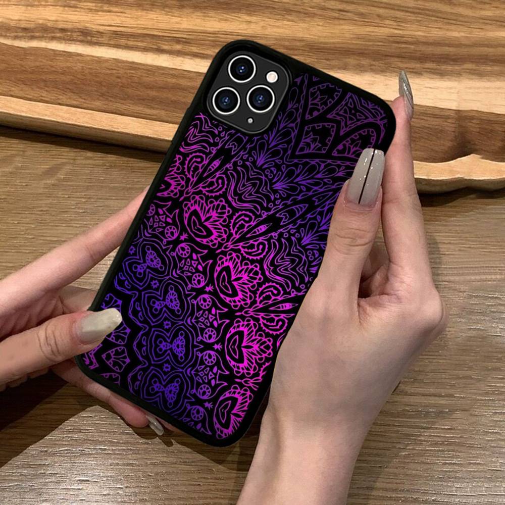 Luxury Art Mandala Phone Case Silicone PC+TPU For For IPhone 11 12 13 14 15 16 Plus Pro Max Cover