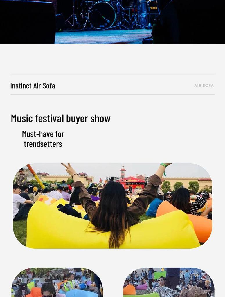 Festival Inflatable Sofa & Roll-Up Table for Outdoor Picnics