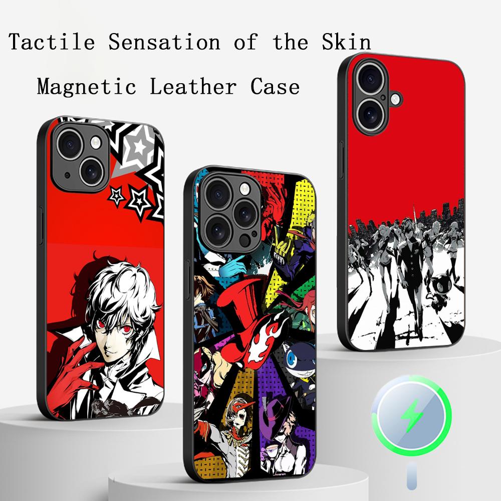 P5 hot game pattern design ins Phone Case For iPhone 17 16 15 14 13 12 Plus Pro Max  High-end Luxury Magsafe Sheepskin