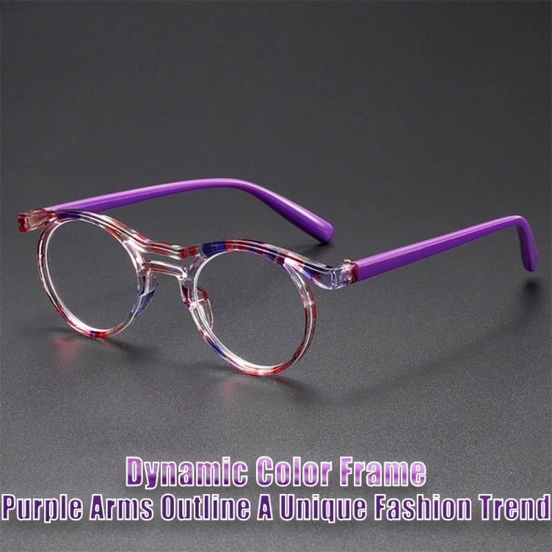 Fashion Colorful Double Beam Frame Frames Reading Glasses New Vintage Round Frame Anti Blue Light Presbyopia Glasses for Women