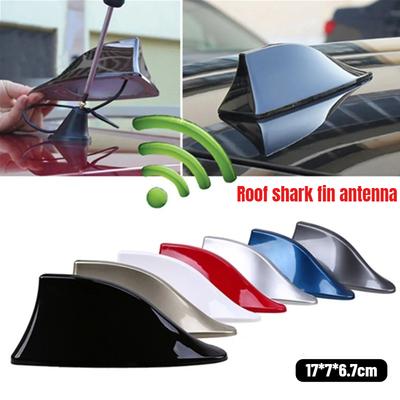 Newest Car Carbon Fiber Antennas Auto Radio Aerials Shark Fin Antenna Roof AM/FM Signal Aerila Universally