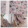 Panou Curtain Boho cu Imprimeu Floral și Margine cu Ciucuri Buzunar pentru Baghetă Draperie Filtrantă pentru Lumină pentru Decor Fereastră Living Dormitor Casă la Țară