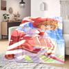 Cardcaptor Sakura Anime Style Flannel Blanket, Print for Bed and Chair, Warm Home Textile, Lightweight Outdoor Blanket_LIAN