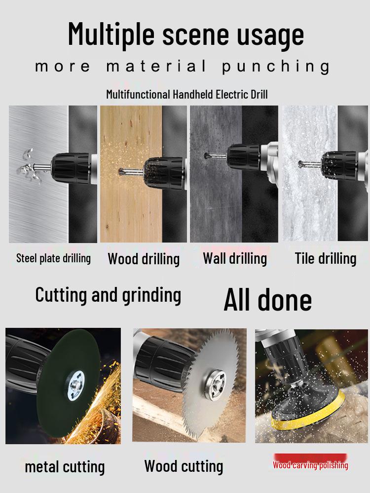 Industrial-Grade Multifunctional Electric Drill with Speed Control and Reverse Function