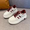 Thick-soled four-season little white shoes women's new spring versatile angola red small muffin board shoes