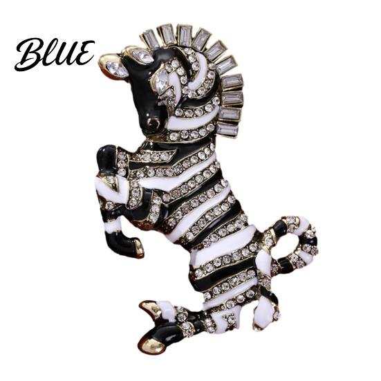 Rainbow Horse Pin Brooch Horse-Themed Zine Alloy with Inlaid Crystals