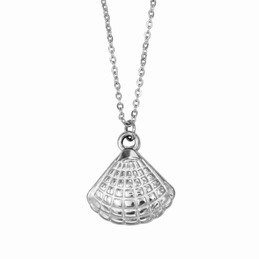 French Retro Shell Earrings & Scallop Pendant Necklace Set for Women - Trendy Internet Celebrity Style