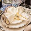 6PCS Delicate Leaf Napkin Ring Gold/Silver Reusable Decorative Napkin Clasp Metal Napkin Ring Holder Party Supplies