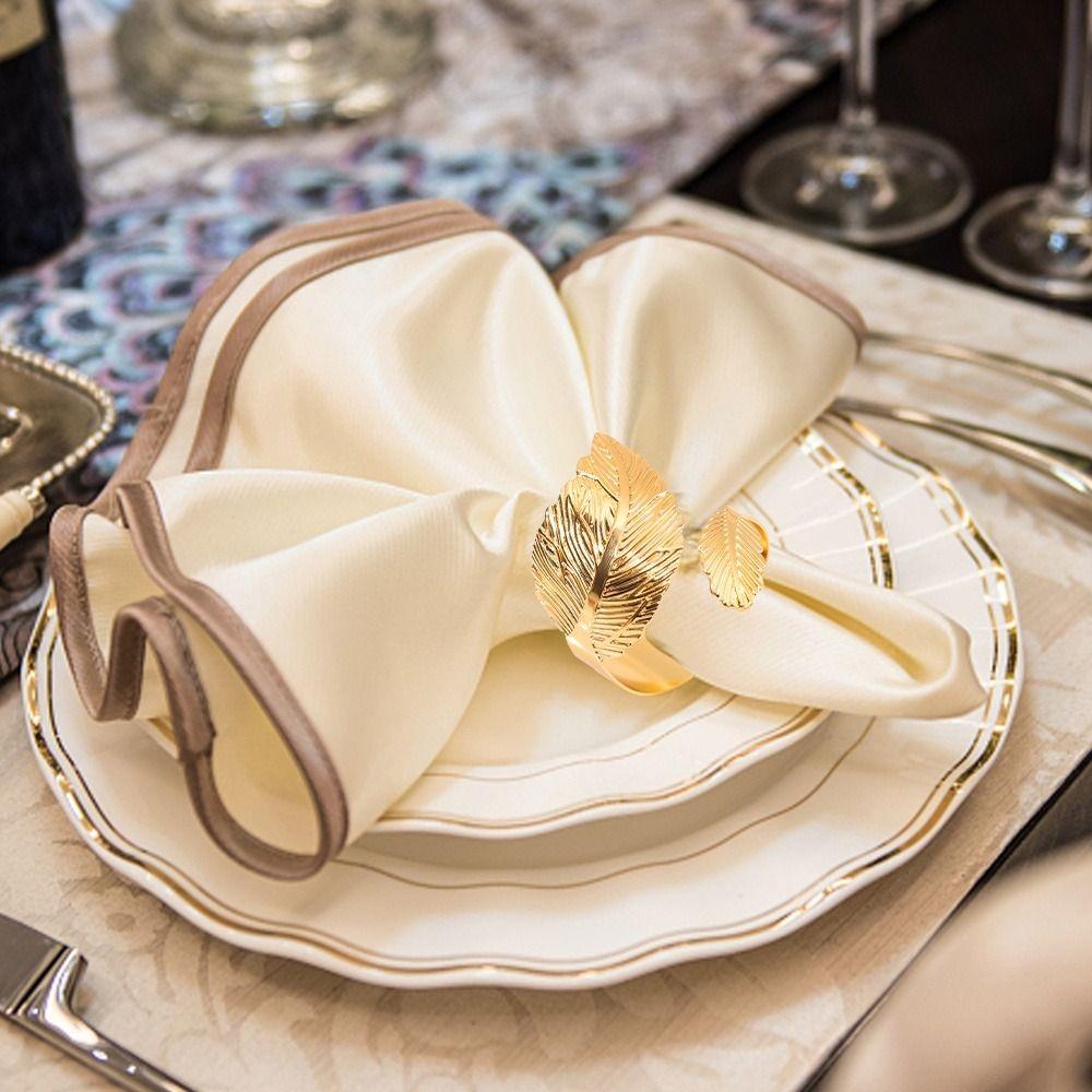 6PCS Gold/Silver Napkin Ring Metal Towel Ring High-end Decorative Napkin Clasp  Restaurant