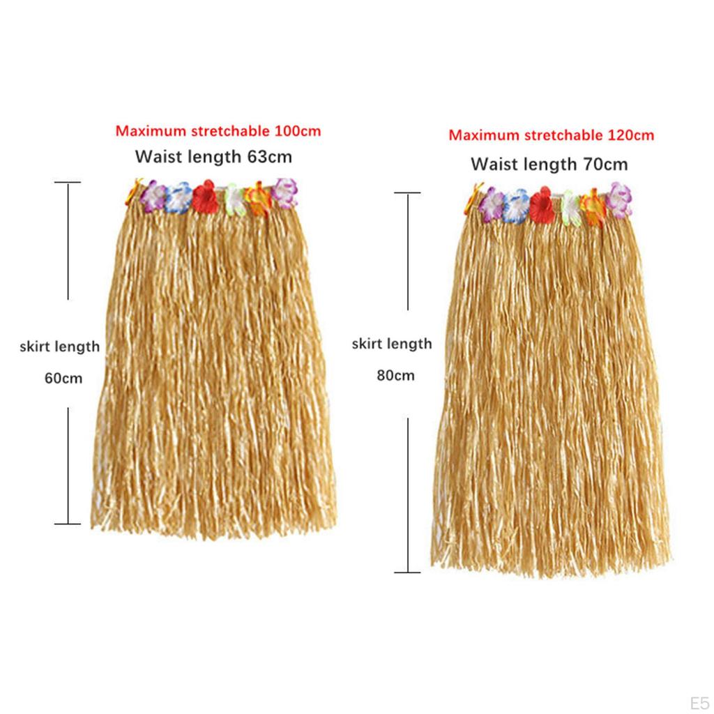 Hawaiian Grass Skirt And Floral Headpiece for Tropical Events