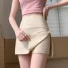 Spicy Girl High-Waisted A-Line Skirt: Summer Slimming, Anti-Exposure, Two-Piece Illusion with Hip-Hugging Slit