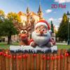 Christmas Garden Signboard, Wooden Courtyard Sign, Outdoor Winter Christmas Decoration, Family Front Door Decoration 2piece Set