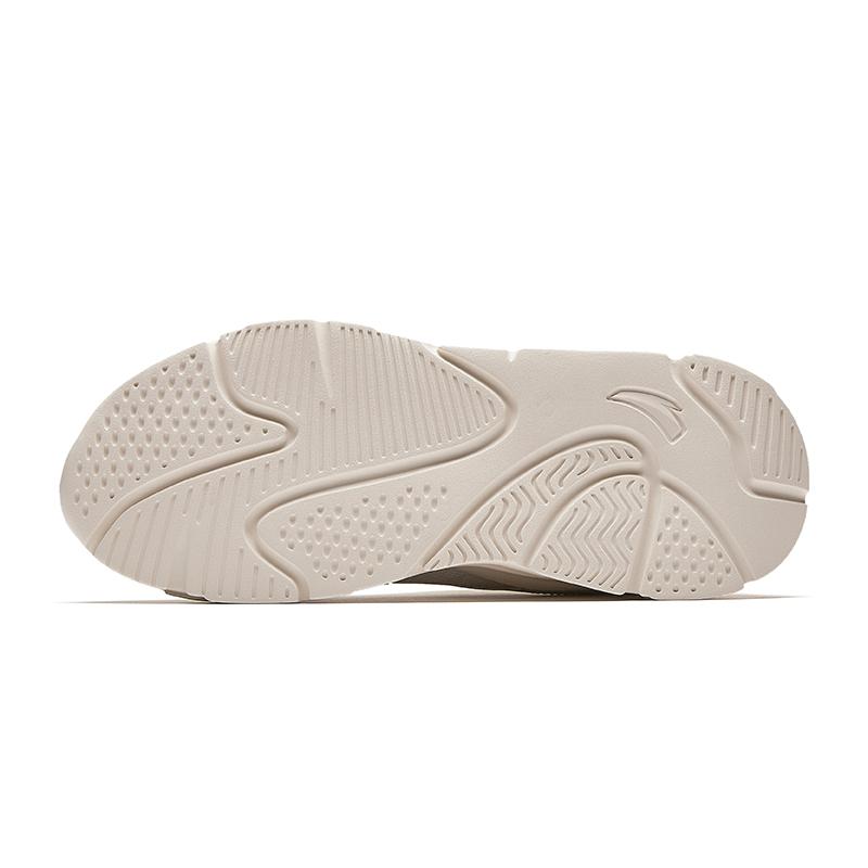 Anta Little Millennium Stoff Synthetisches Leder Gummi Sommer Dicke Sohle Schuhe Niedriger Schaft Freizeitschuhe Damen Sneaker Weiß Braun 922638811-4