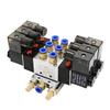 2 - 5 Row Pneumatic 5 Way Double Solenoid Valve Block 4V220-08 Plate With Fitting Manifold 12V DC 24V AC 110V 220V 5/2 24VDC