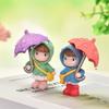 Cute 4Pcs Umbrella Couple Car Interior Decoration Action Figures Auto Rearview Mirror Dashboard Ornaments For Car Accessories