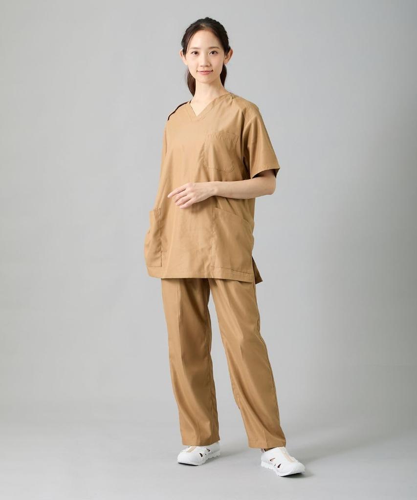 Nissen Scrub Tops, Unisex, Adult, Nursereine Original Fabric, Koana Cotton Easy Scrub 102 (Anti-Static), Light Navy, Size S