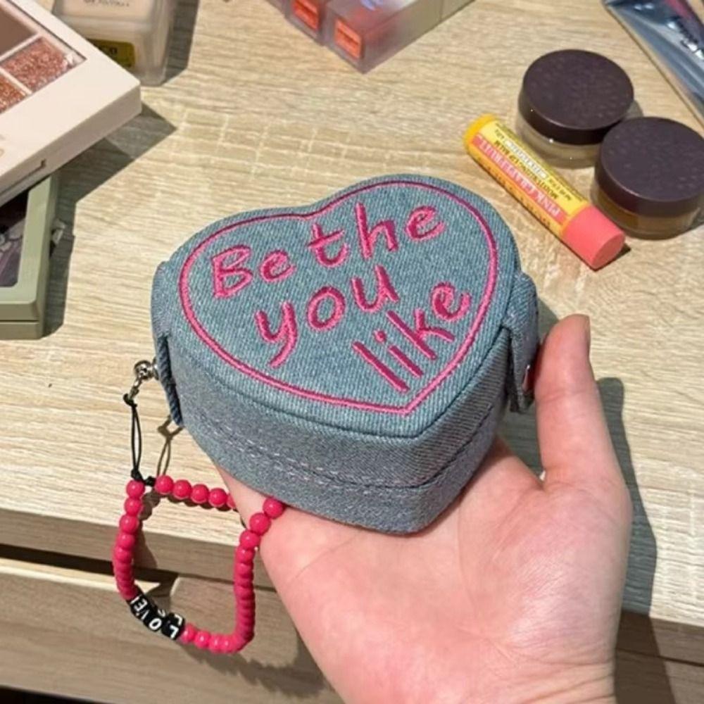 Heart Shaped Jewelry Ring Storage Box Embroidered Jewelry Holder Portable Mini Jewelry Box Travel