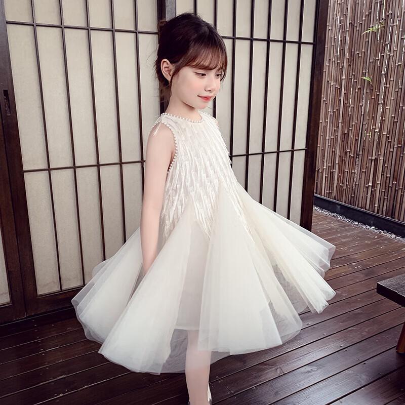 MIMIHELLO Girls  Sleeveless Princess Mesh Dress 110