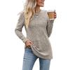Women's Fashion Casual Autumn Winter Solid Color Print Long Sleeve O-Neck Blouses & Shirts