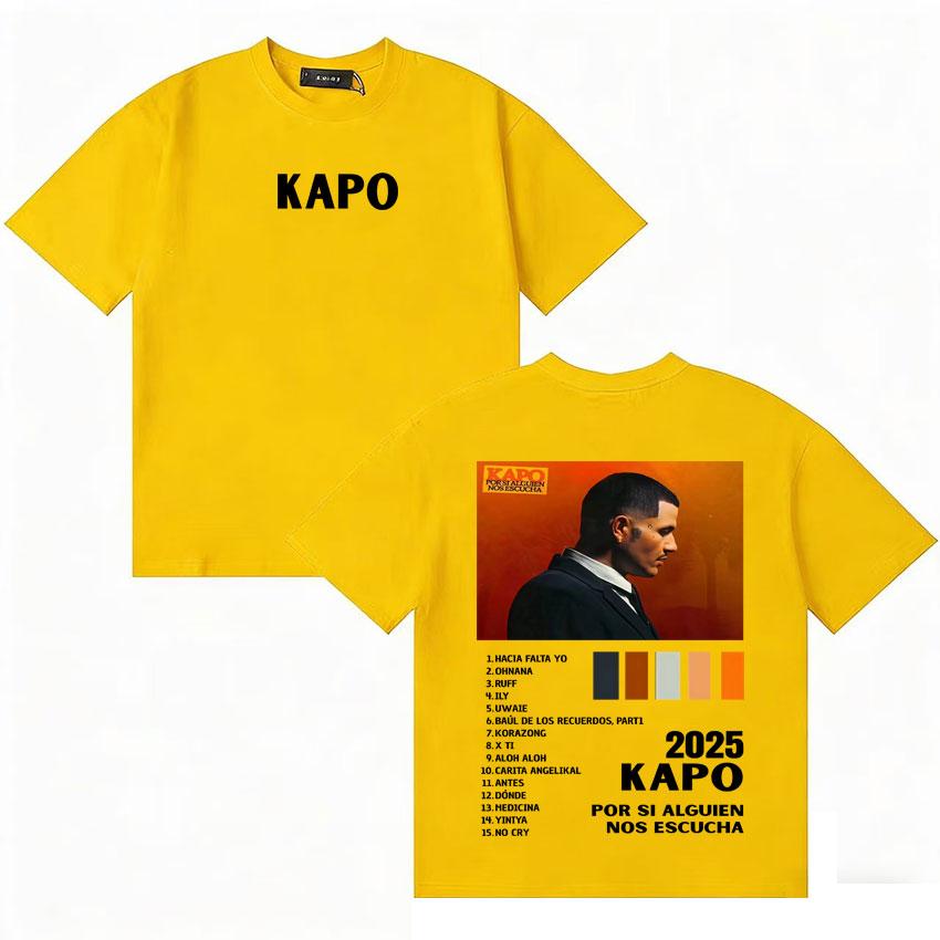 Rapper Kapo Pop Cover Merch T Shirts Unisex Women Double Sided Print Casual Summer Aesthetic Cozy Short Sleeve Tshirt Y2K TShirts