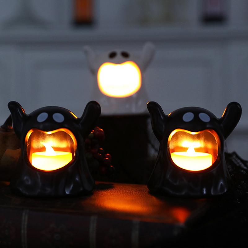 LED Electronic Candle Lights Kawaiis Ghost Lights Halloween Scary Atmosphere Ornaments Kid Gift Both Cute And A Little Scary