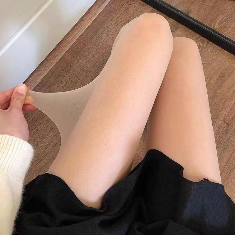 

Поддельные полупрозрачные термобрюки, осенние колготки высокой эластичности, женское нижнее белье и пижамы One Size телесный