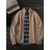 Heavy 100% Wool! Italian Order High End Men's Autumn and Winter Clothing Thickened Stand Collar Knit Cardigan Sweater Outerwear