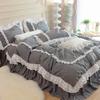 Princess Ruffle Duvet Cover Set Bed Skirt Pillowcase Four Seasons 4pc Beddin Quilt Cover Sheet Double Bed Queen King