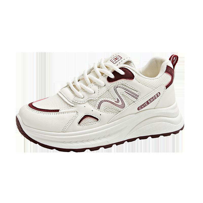 Fashion and lightweight little dad shoes women's 2025 spring new versatile lace-up muffin platform casual Forrest Gump shoes