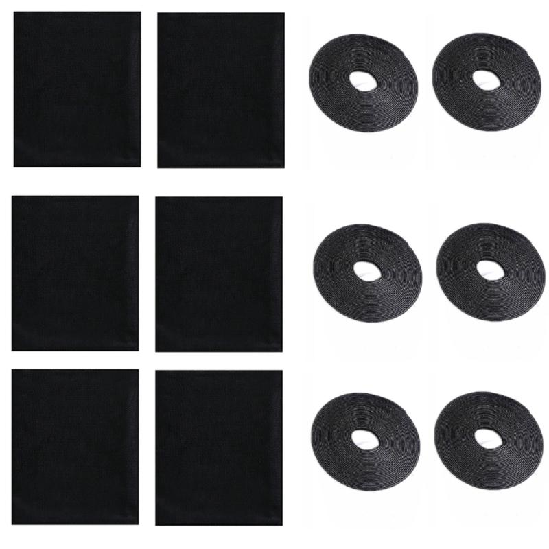 Adjustable Customizable DIY Insect Netting For Window Easy Install Ventilation Mesh Screen 6Pack with Adhesive Tape Roll