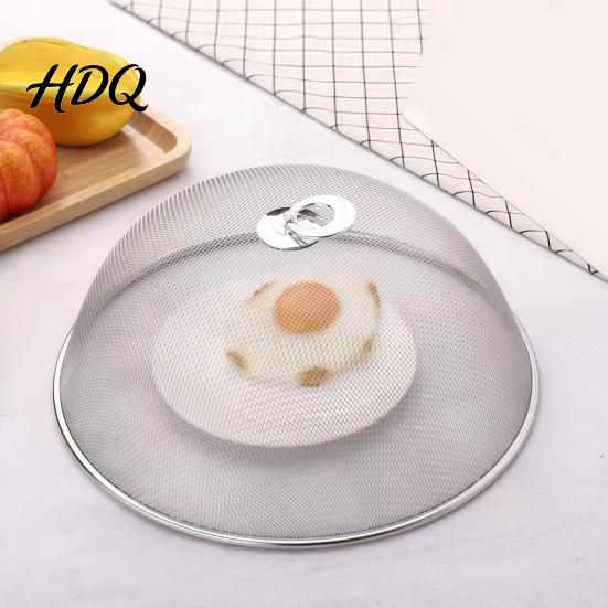 Outdoor Picnic Food Protector Stainless Steel Mesh Cover with Handle Round Portable Large for Dinner Plates Protector Durable Guard Dishes And Fruit