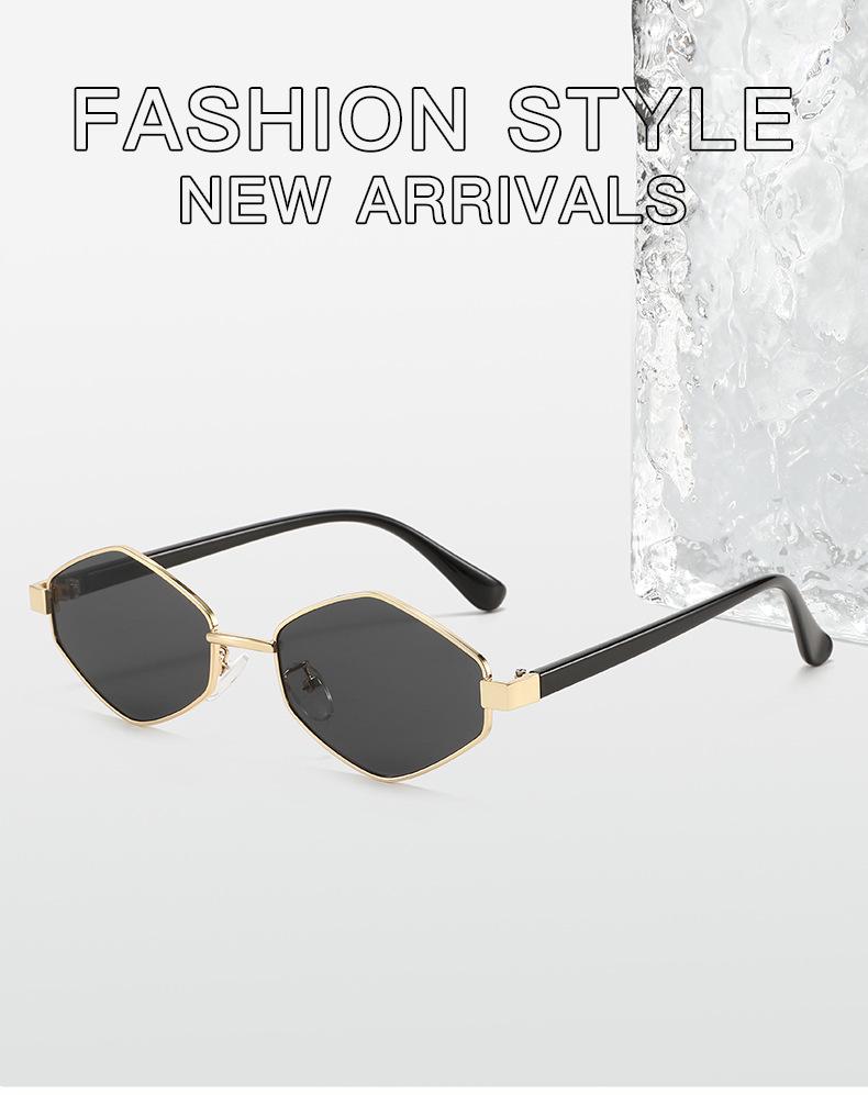 High-End Cross-Border Diamond Metal Sunglasses - Trendy Runway Style with UV Protection