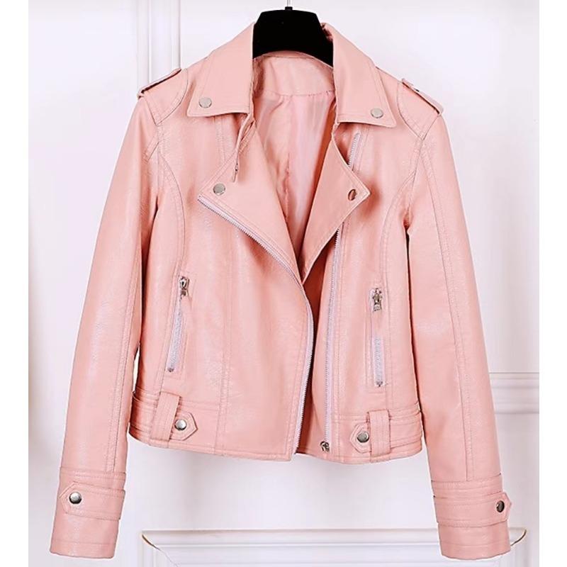 New Autumn and Winter Women's Leather Short Jacket Korean Style Slim Large Size For Women PU Washable Motorcycle Women's Leather Jacket